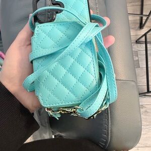 Quilted Turquoise Crossbody Bag